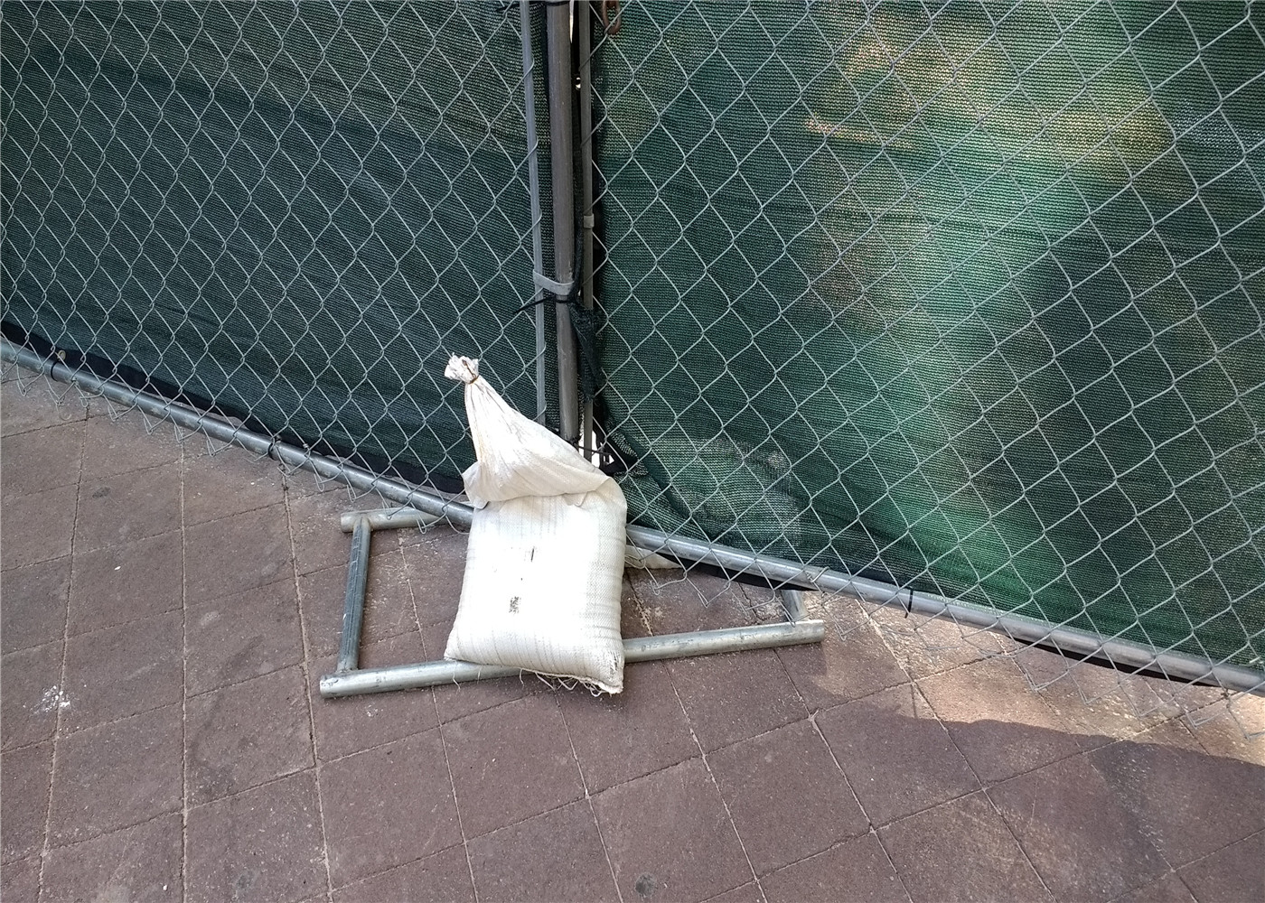 Silver 8ft X 12ft Chain Link Construction Fence ASTM A392-06 Standar