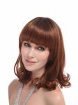 Short Curly Synthetic Hair Wigs , 6A Synthetic Curly Wigs Darker Brown