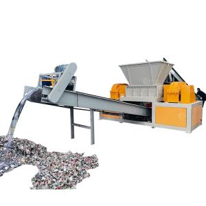 China Small Large Plastic Metal Tin Foil Double Wood Steel Powder Shredder with Performance factory