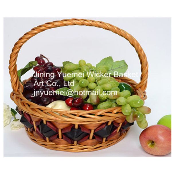 China 2016 wicker handle basket wicker fruit basket bamboo factory