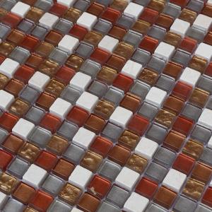 China 300x300mm glass mosaic wall tiles,bathroom glass tiles,red color factory