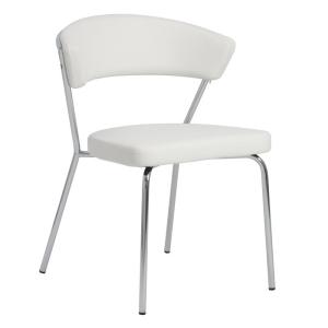 China Modern 770mm Stackable Chrome Legs PU Leisure Chair Simple Design factory