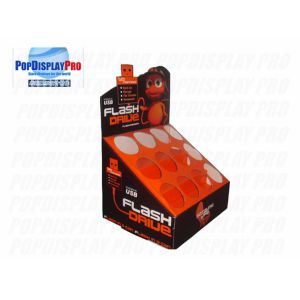 China Eco Friendly Cardboard Counter Display 12 Holes Dividers For USB Powered Flash Drive factory