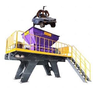 China Double Shaft Metal Shredder for Aluminum Rim and Steel Iron Scrap with 9CrSi/D2/SKD-11 Blades on sale