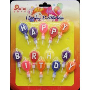 China Balloon Shaped Personalized Letter Birthday Candles Happy Birthday Word on sale