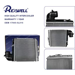 China 17940-0L010 High Quality Car Aluminum Radiator Engine Turbo Inter Cooler Intercooler Assy For Toyota Hilux VIGO 1KD 2KD 2006- factory
