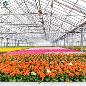 China Glass Film Polycarbonate Greenhouse Flower Greenhouse With Intelligent Systems factory