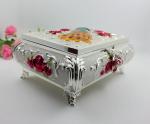 Shinny Gifts Metal Jewelry Box Earring Storage Box for Wedding Gifts&Desktop