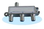 50MHz 75 Ohms 4 Way CATV Splitter Zinc Alloy Housing Indoor