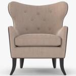 Modern Hotel Room Fabric Chair With Wood Frame 40cm Seat Height