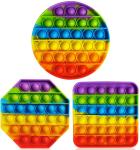 Relieve stress push pop bubble fidget sensory toy Rainbow Silicone Push Pop