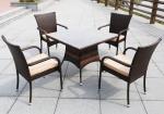 Grey Square Outdoor Wicker Dining Table Rattan Chair Outdoor Furniture Rattan