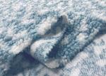 Circle Loop Soft Blanket Fabric Velvet Polyester Fleece Blue White 340GSM