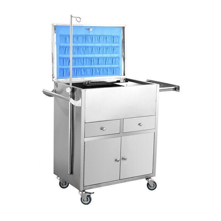 Moving Metal Abs Hospital Stainless Steel Instrument Trolley