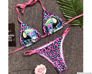 China Sexy Leopard 2018 Micro Bikini Set Push Up Thong Biquini High Cut Women factory