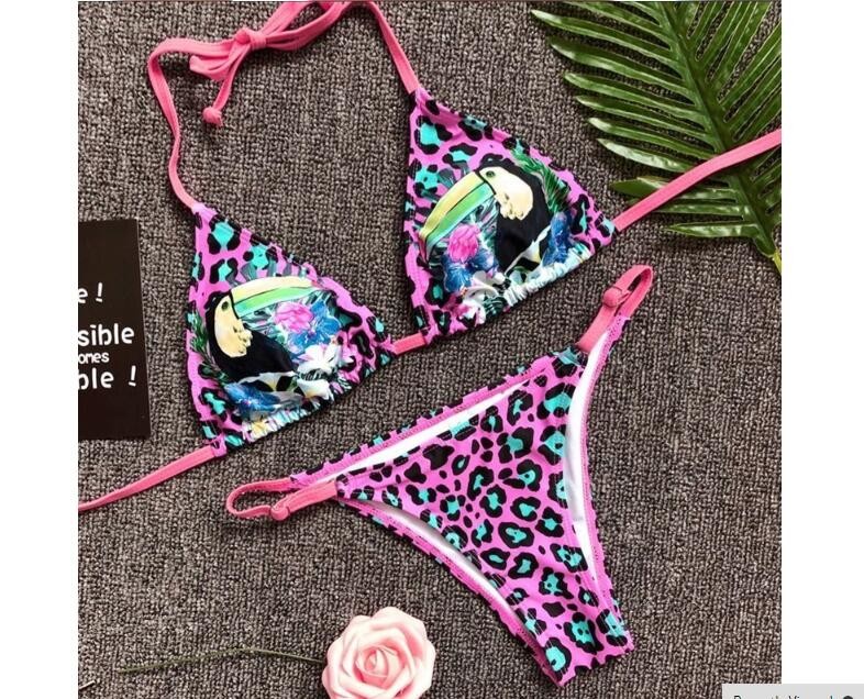 Sexy Leopard 2018 Micro Bikini Set Push Up Thong Biquini High Cut Women