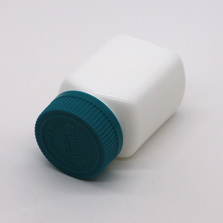 Medicine Storage Box 95mL Square HDPE Plastic Bottle Jar for Solid Tablet Capsule