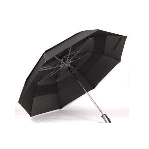 Windproof Foldable Mens Portable Umbrella Double Layer Canopy Self Fabric Pouc