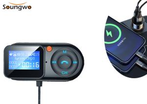 China 5V 2.4A Handsfree Car Kit FM Transmitter Noise Suppression 10m Operating factory