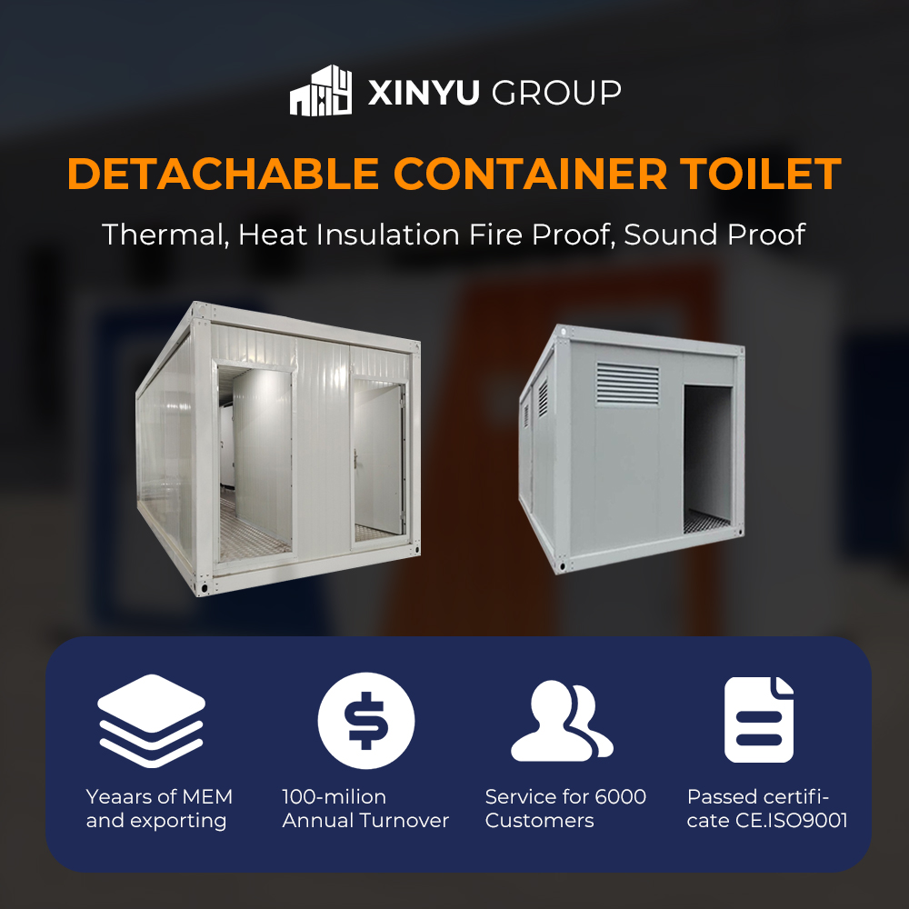Sustainable Residences Foldable Prefabricated Portable Container Toilet with Shower Unit