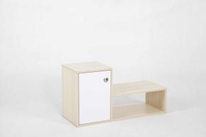 China White Oak L Shape Modern Wood Furniture Cabinet Set With Drawer And 2 Shelves factory