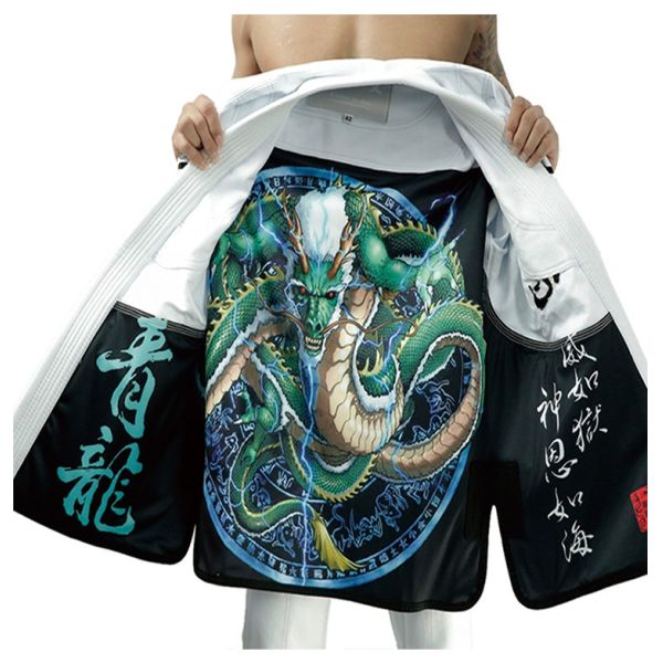 420G GI Jiu Jitsu Uniform With Dragon Design White Brazilian Jiu Jitsu Suit
