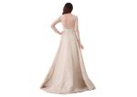 Embroidery Lace Long Sleeve Ladies Evening Dresses Transparent Back
