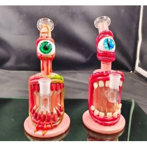 Quartz Smooking Water Pipe 3mm Marble Accented Honeypot Rig