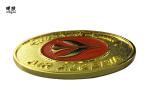 Zinc Alloy Material Gold Collector Coins , Red Color Fill Elongated Navy