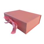 Custom Handmade Magnetic Close Book Shape Rigid Cardboard Ribbon Gift Paper