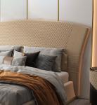 Leatherette Luxury Italian Bed Titanium Legs 90in Gold
