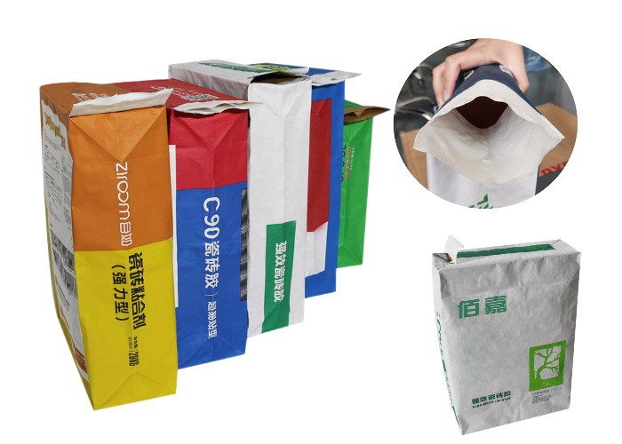 Chemical Pasted Valve Multiwall Paper Bags PE Film Or Liner Paper Sack Basmati Rice Bag
