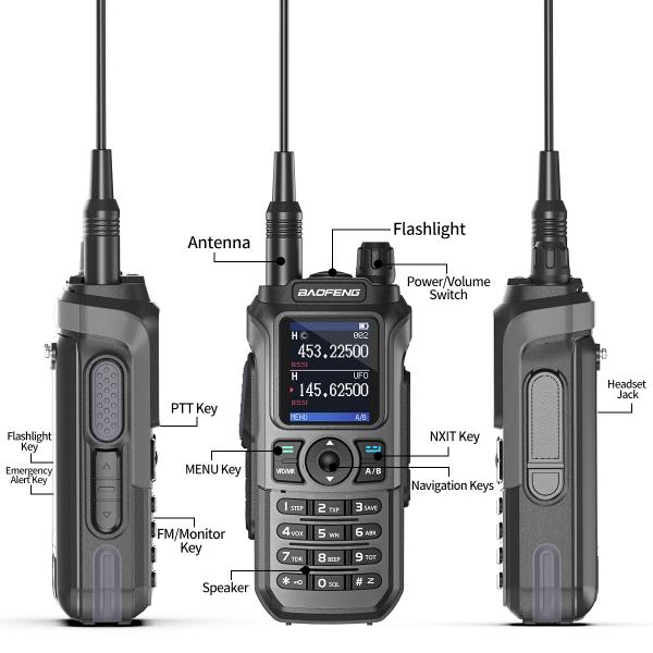 Baofeng UV-21Pro V2 Ham Radio Type C Charging NOAA AM Two Way Radio Tri Band High Capacity UV21 Walkie Talkie Long Range