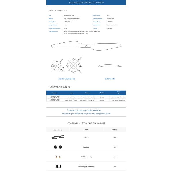 FLUXER PRO MATT propeller close-up showing carbon fiber construction