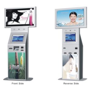 Dual Screen Multi Function Kiosk For Self Ordering With POS Terminal Payment