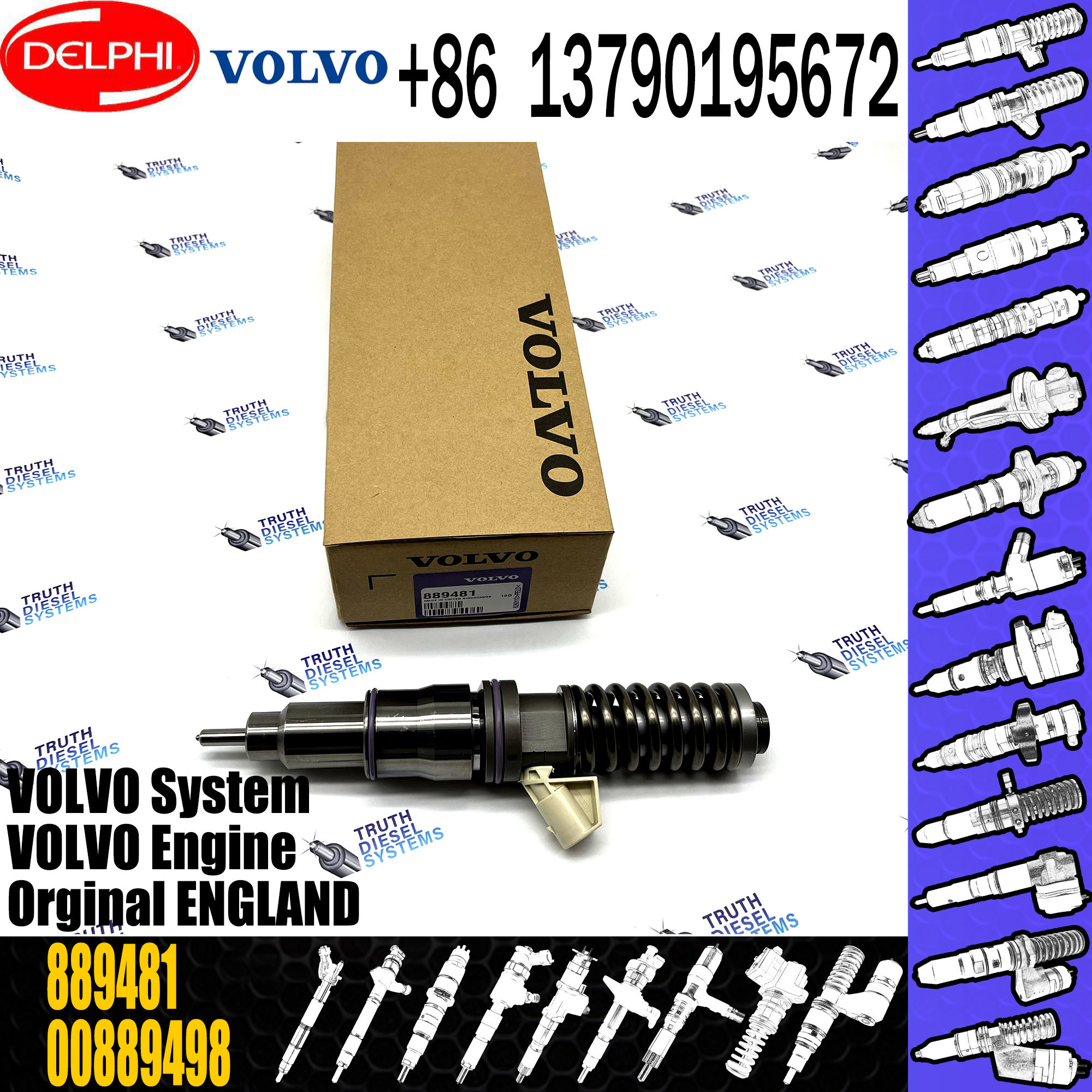 3803638 00889481 03829087 3803637 3829087 889481 BEBE4C07001 BEBE4C08001 Diesel Injector for VOL