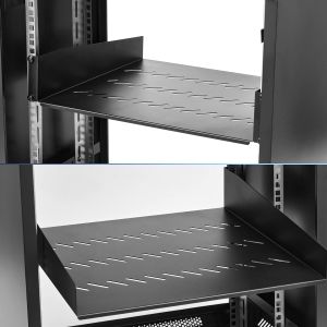2U Server Rack Shelf Mount Tray 16" Deep for 19" Network Cabinet and Equipment