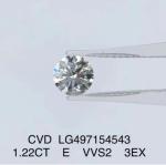 1.22 Ct E Color VVS2 3EX Lab Grown Diamond Jewelry CVD Synthetic Lab Grown