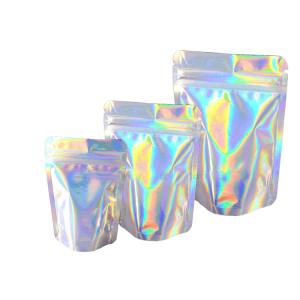 China Holographic Iridescent Aluminum Foil Packaging Bags for Eyeshadow Cosmetic factory