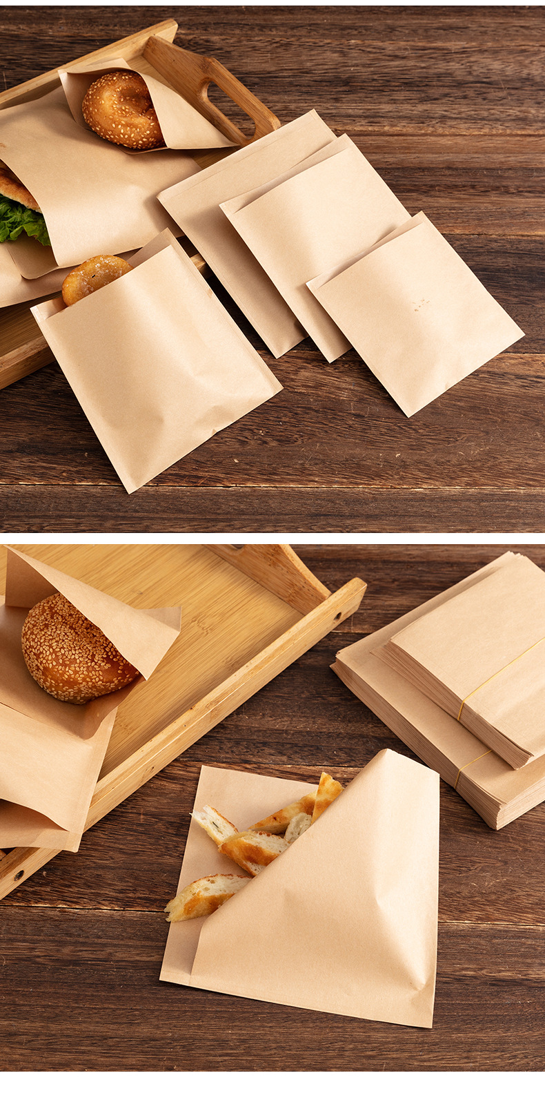 Logo Customized Logo Eco Friendly Recyclable BBQ Hot Dog Chicken Kraft Paper Bag For Food Packaging