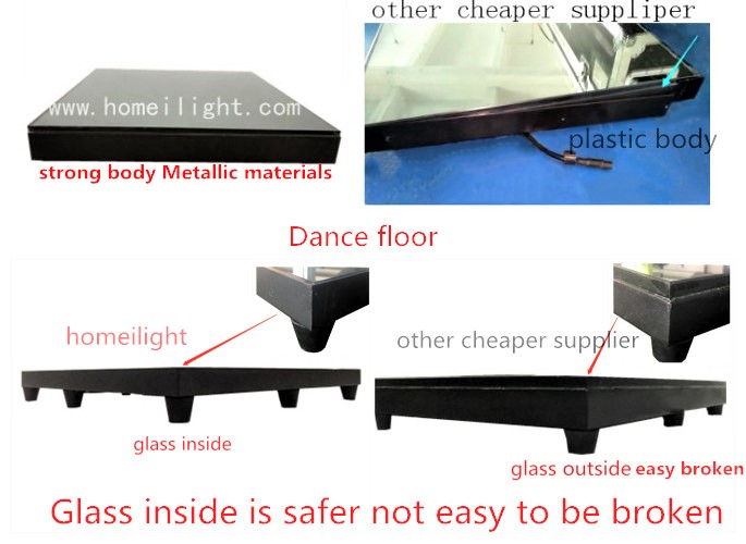 Toughened Glass LED Dance Floor with 50000 Hours Working Lifetime and Portable Design