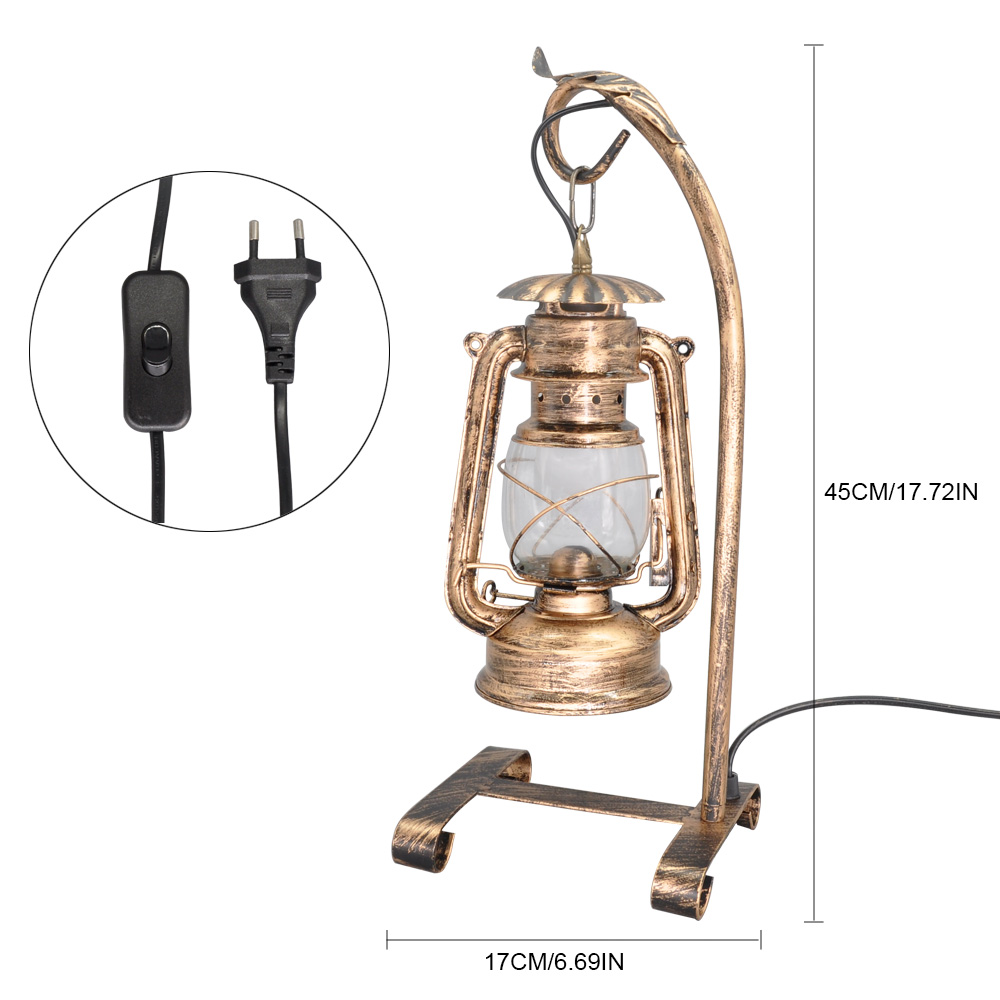 American Vintage Candle Table Light with Plug,Old Design Kerosene Lamp(WH-VTB-01)