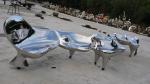 Polished Surface Large Outdoor Sculpture , Large Contemporary Garden Sculptures