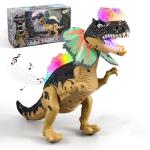 Children's Electric Toy Double Crowned Dragon with Lights Chirping Walking