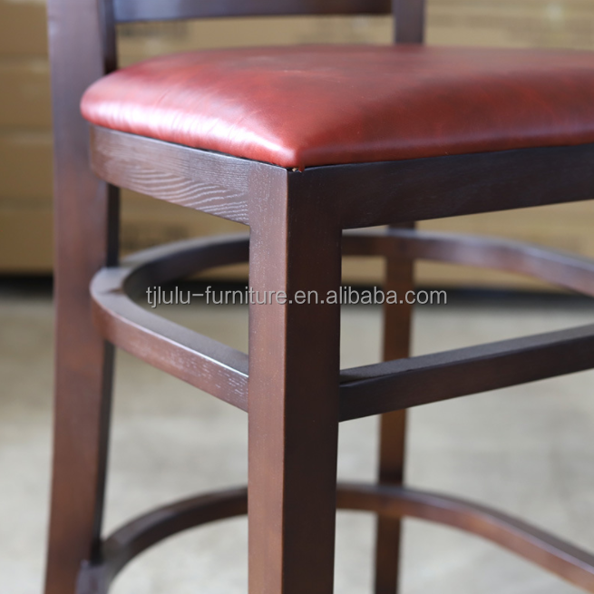 Bar Furniture Modern Solid Wood High Chair Wood Bar Chair for Restaurant Dining