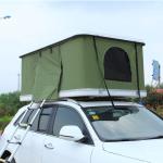 Double Layer Portable Outdoor Sport Tent , 2-4 Person Hard Shell Rooftop Tent