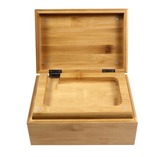 OEM Wooden Stash Box With Hinged Lid