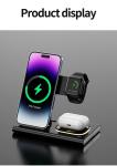 Fast 3 In 1 Wireless Foldable Charger For Watch Earphone IPhone