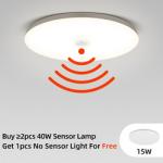 12W 18W Ceiling Motion Sensor LED Light 110V 220V Smart PIR Sensor Lighting