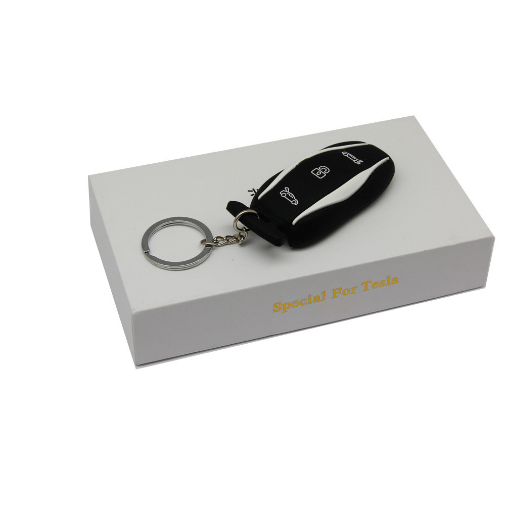 Topfit Silicone Key Chain for Tesla Model S-Includes Black Blue Red, 3 Pieces